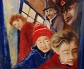 acrylic on canvasriding the tram to school